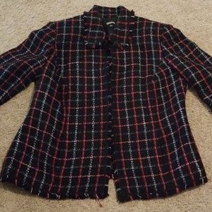 5/$50 Kasper blazer tweed open front jacket